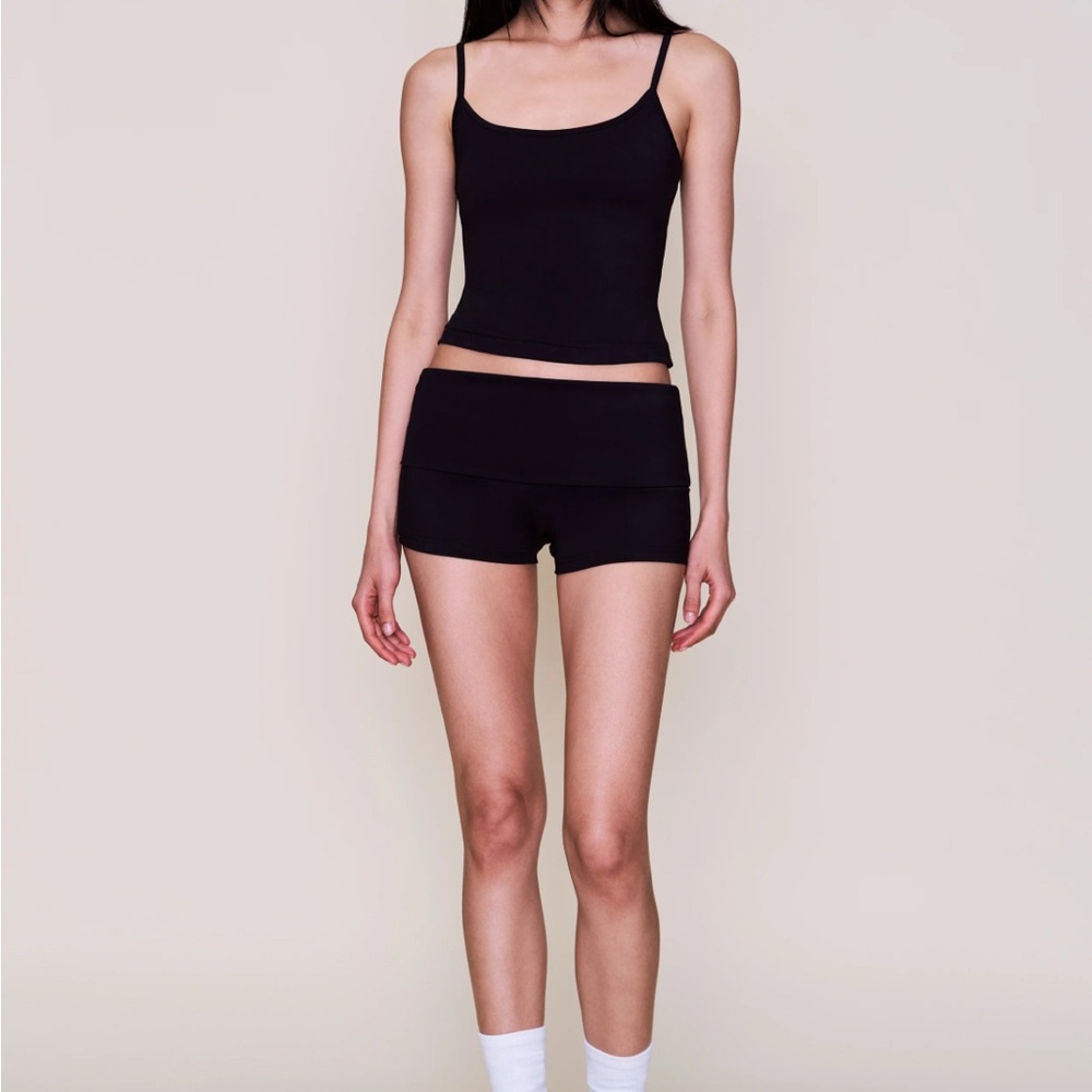 Danielle Guizio Fold-Over Micro Shorts